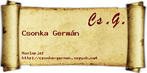 Csonka Germán névjegykártya